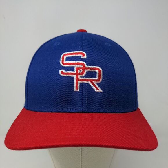 Pacific Headwear Men's Fitted Hat Blue Red Size S/M Embroidered SR Logo - Picture 2 of 11